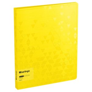 Папка с 60 вкладышами Berlingo "Neon", 24мм, 1000мкм, желтый неон, с внутр. карманом