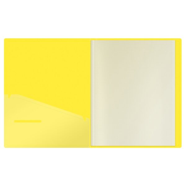 Папка с 60 вкладышами Berlingo "Neon", 24мм, 1000мкм, желтый неон, с внутр. карманом
