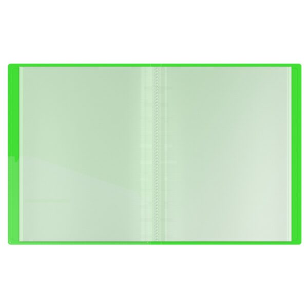 Папка с 60 вкладышами Berlingo "Neon", 24мм, 1000мкм, зеленый неон, с внутр. карманом
