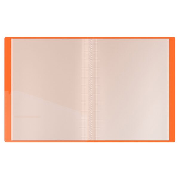 Папка с 60 вкладышами Berlingo "Neon", 24мм, 1000мкм, оранжевый неон, с внутр. карманом