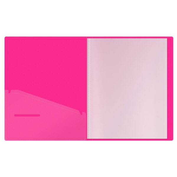 Папка с 60 вкладышами Berlingo "Neon", 24мм, 1000мкм, розовый неон, с внутр. карманом