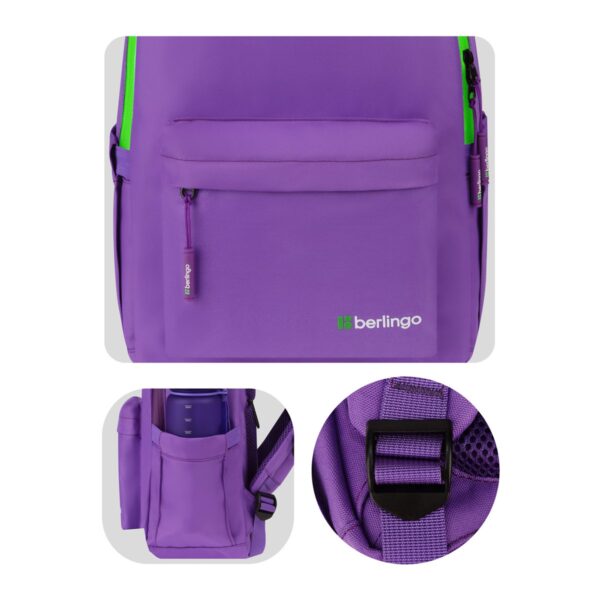 Рюкзак Berlingo "Regular purple", 40*27*16см, 1 отделение, 3 кармана, уплотненная спинка