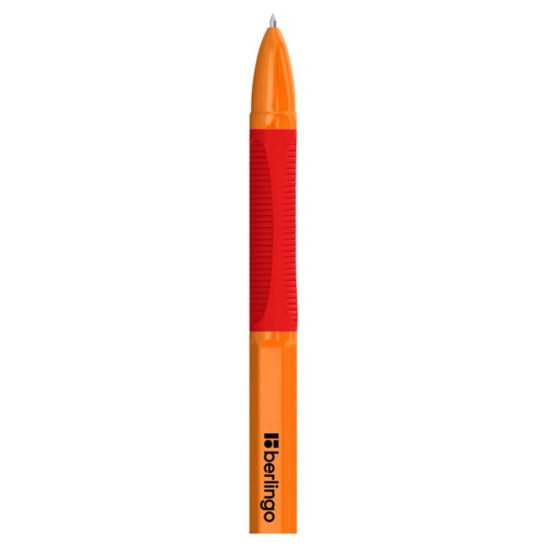 Ручка шариковая Berlingo "Tribase grip orange" красная, 0,7мм, грип