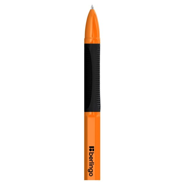 Ручка шариковая Berlingo "Tribase grip orange" черная, 0,7мм, грип