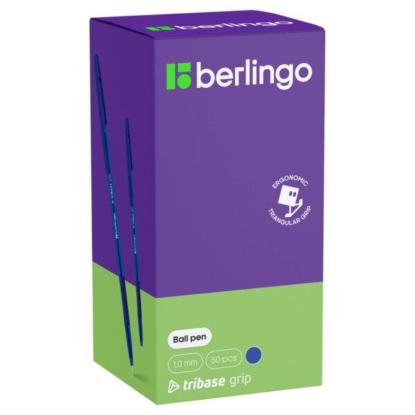 Ручка шариковая Berlingo "Tribase grip" синяя, 1,0мм, грип