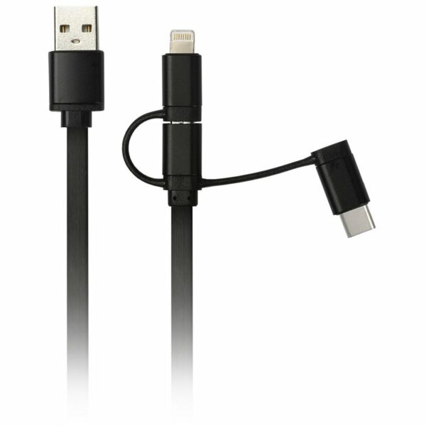 Кабель Smartbuy 3в1 универсальный, Micro-USB/Lightning/Type C, 1м, черный