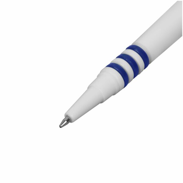 Ручка шариковая настольная OfficeSpace синяя, 0,7мм, белый корпус, синяя подставка, европодвес