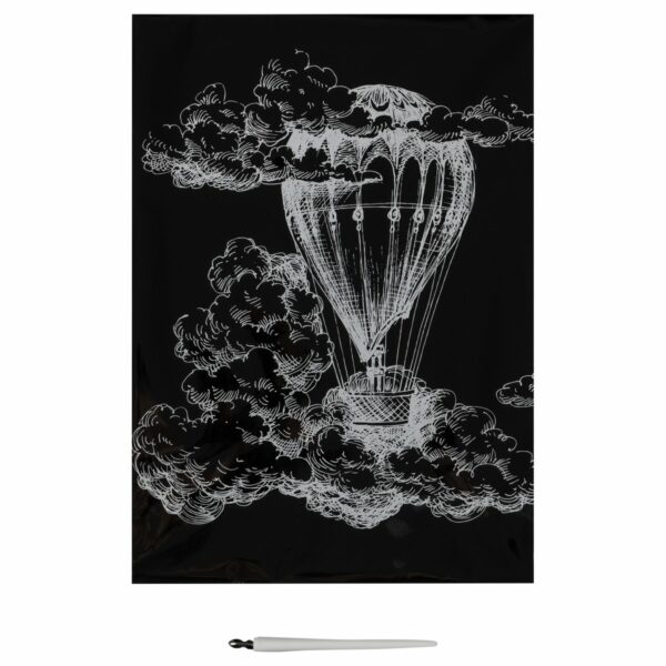 Гравюра с голографическим эффектом ТРИ СОВЫ "Воздушный шар", А4