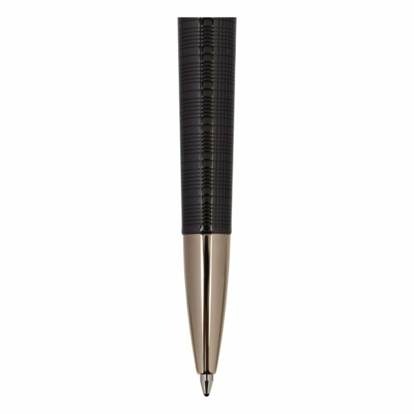 Ручка шариковая Delucci "Vestito" синяя, 1,0мм, корпус черный лак/золото, поворотн., подарочная упаковка