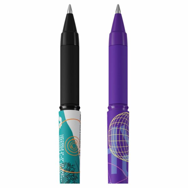 Ручка шариковая Berlingo "Glyph" синяя, 0,7мм, грип, рисунок на корпусе, soft-touch, ассорти