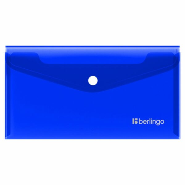 Папка-конверт на кнопке Berlingo "No Secret", С6, 200мкм, синяя