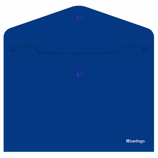 Папка-конверт на кнопке Berlingo "City Style", А4, 200мкм, непрозрачная, синяя