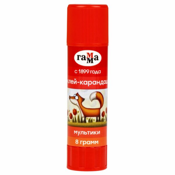 Клей-карандаш Гамма "Мультики", 08г , ПВП