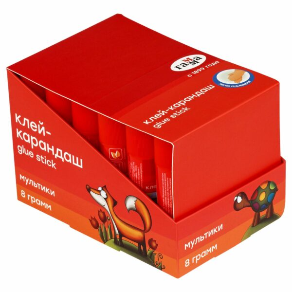 Клей-карандаш Гамма "Мультики", 08г , ПВП