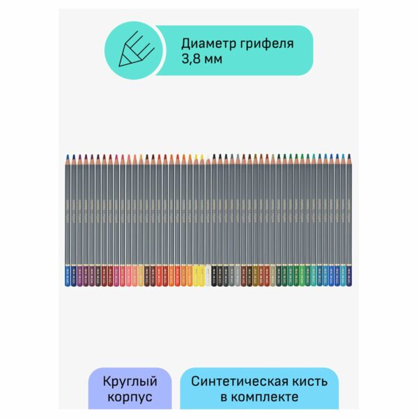 Карандаши акварельные художественные Гамма "Студия", 48цв., заточен., картон.упаковка