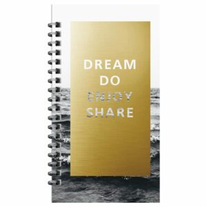 Записная книжка 95*175 мм 96л. на гребне MESHU "Dreams come true", матовая ламинация, твердая обложка, тиснение фольгой