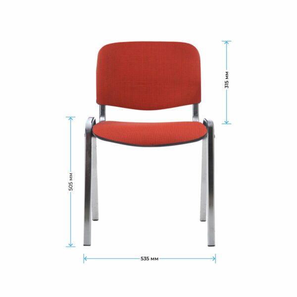 Стул Helmi HL-F01 "Изо", каркас хром, обивка ткань красная с черным