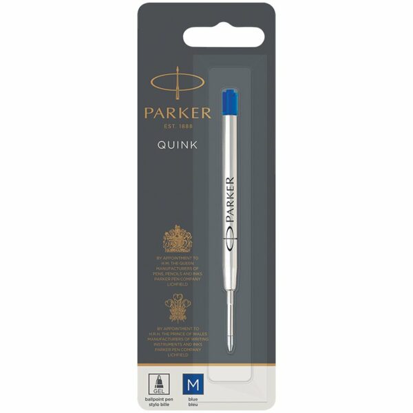 Стержень шариковый объемный Parker "QuinkFlow Ball Point" синий, 98мм, 1,0мм, метал. корпус, блистер