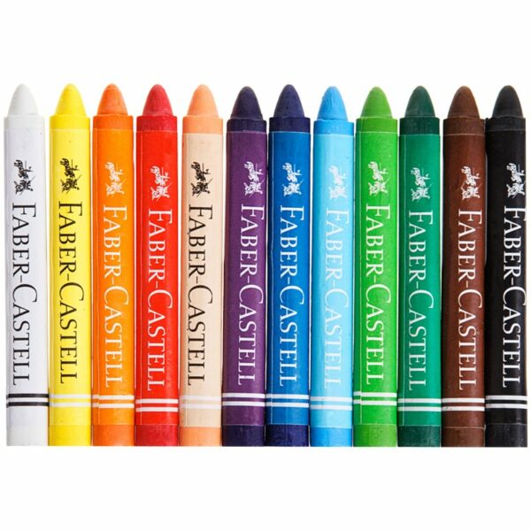 Мелки восковые Faber-Castell, 12цв., трехгранные, картон. упаковка