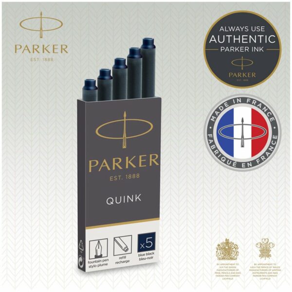 Картриджи чернильные Parker "Cartridge Quink" темно-синие, 5шт., блистер