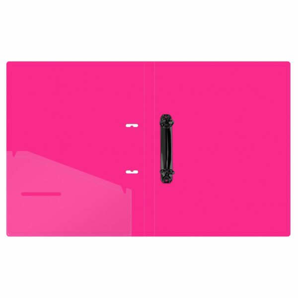 Папка на 2 кольцах Berlingo "Neon", 24мм, 1000мкм, розовый неон, D-кольца, с внутр. карманом