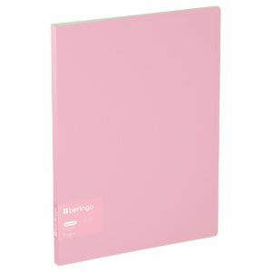 Папка с 20 вкладышами Berlingo "Haze", 14мм, 600мкм, с внутр. карманом, розовая, софт-тач