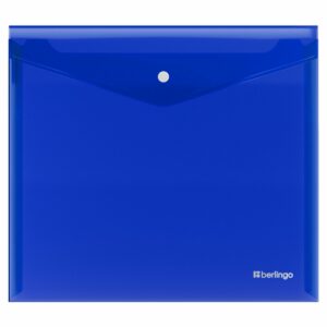 Папка-конверт на кнопке Berlingo "No Secret", А5+, 200мкм, синяя