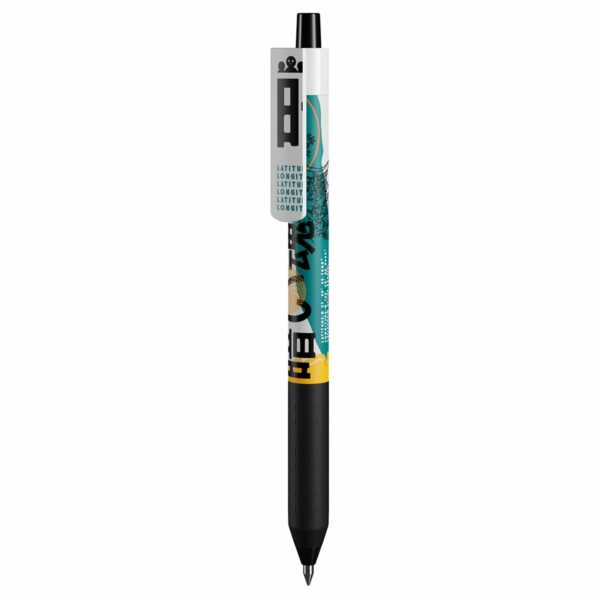 Ручка шариковая автоматическая Berlingo "Glyph" синяя, 0,7мм, грип, рисунок на корпусе,soft touch, 6шт., пластиковый пенал