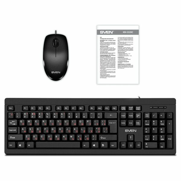 Комплект клавиатура + мышь Sven KB-S320C, USB, черный