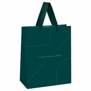 Пакет подарочный 18*23*10см MESHU "Monocolor. Emerald", отд. фольгой, матовая ламинация
