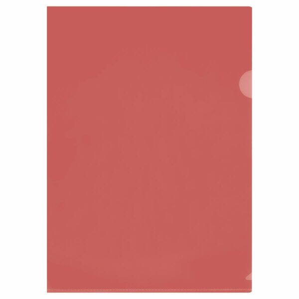 Папка-уголок СТАММ А4, 100мкм, пластик, прозрачная, красная