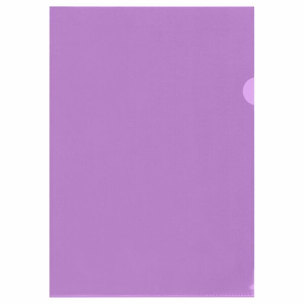 Папка-уголок СТАММ А4, 150мкм, пластик, прозрачная, фиолетовая