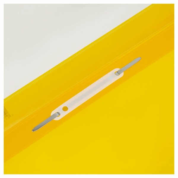 Папка-скоросшиватель пластик. перф. СТАММ А4, 180мкм, желтая с прозр. верхом