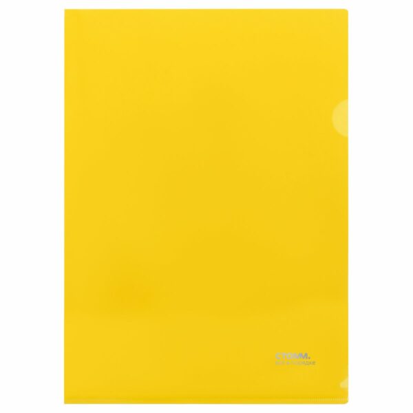 Папка-уголок СТАММ А4, 180мкм, пластик, непрозрачная, желтая