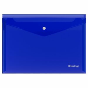 Папка-конверт на кнопке Berlingo "No Secret", А3, 200мкм, синяя