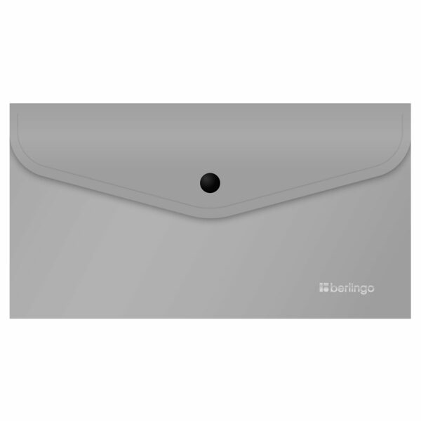 Папка-конверт на кнопке Berlingo "Metallic", С6, 200 мкм, серый металлик