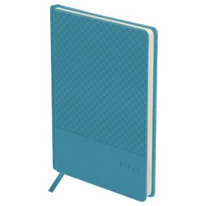 Ежедневник недатированный A5, 136л., кожзам, OfficeSpace "Pattern", светло-синий
