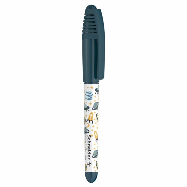 Ручка перьевая Schneider "Zippi Space" синяя, 1 картридж, грип, темно-синий-белый корпус