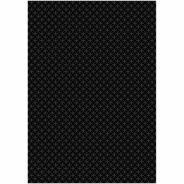 Упаковочная бумага глянц. 70*100см, MESHU "Pattern on black", 80г/м2, ассорти 5 дизайнов