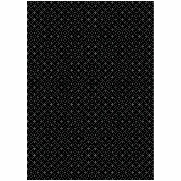 Упаковочная бумага глянц. 70*100см, MESHU "Pattern on black", 80г/м2, ассорти 5 дизайнов