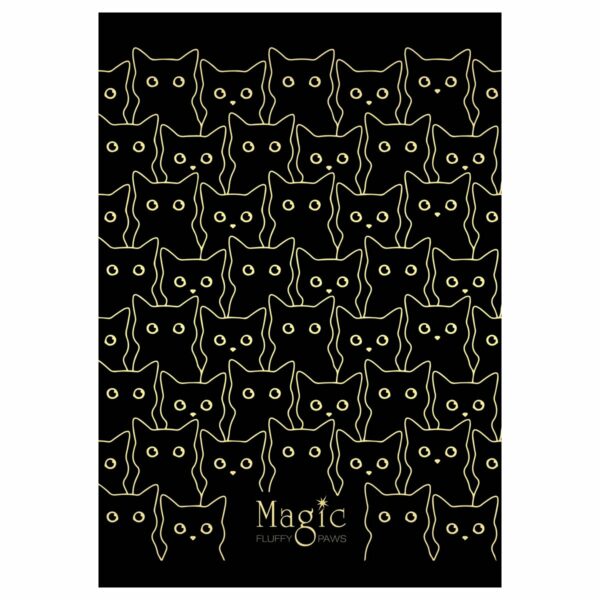 Тетрадь 80л., А5, клетка на гребне MESHU "Black cat", двойная обложка, матовая ламинация, тиснение фольгой