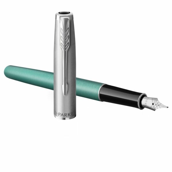 Ручка перьевая Parker "Sonnet Sand Blasted Metal&Green Lacquer" черная, 0,8мм, подарочная упаковка