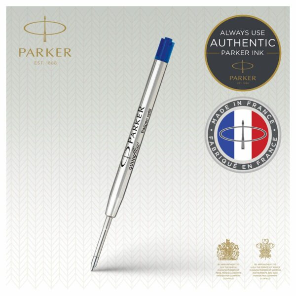 Стержень шариковый объемный Parker "QuinkFlow Ball Point" синий, 98мм, 1,2мм, метал. корпус, блистер