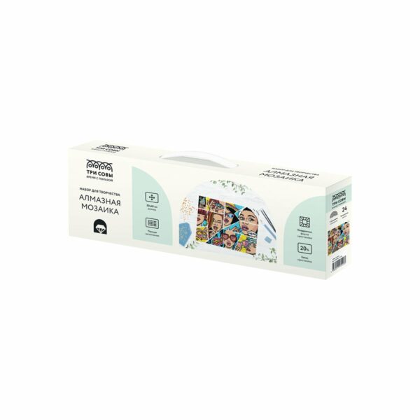 Алмазная мозаика ТРИ СОВЫ "Wow. Comics", 30*40см, холст, картонная коробка с пластиковой ручкой