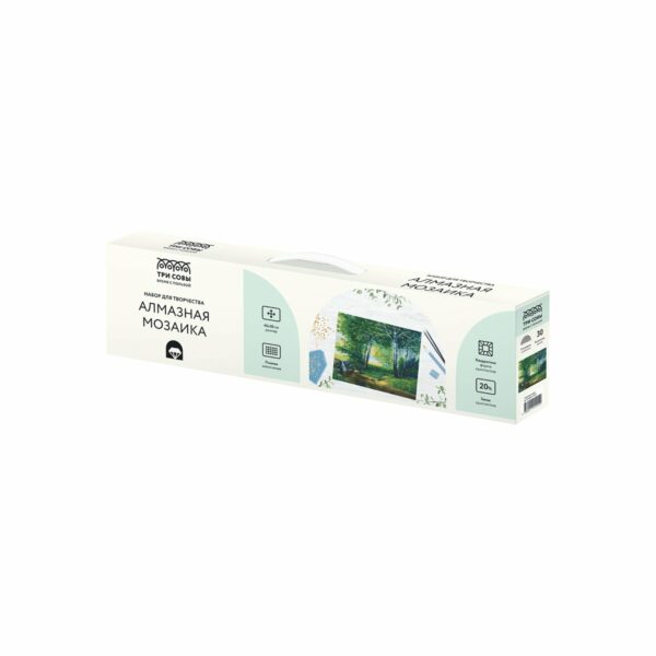Алмазная мозаика ТРИ СОВЫ "Березовая роща", 40*50см, холст, картонная коробка с пластиковой ручкой