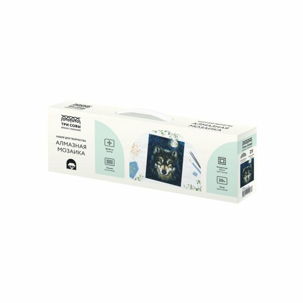 Алмазная мозаика ТРИ СОВЫ "Волк", 30*40см, холст, картонная коробка с пластиковой ручкой