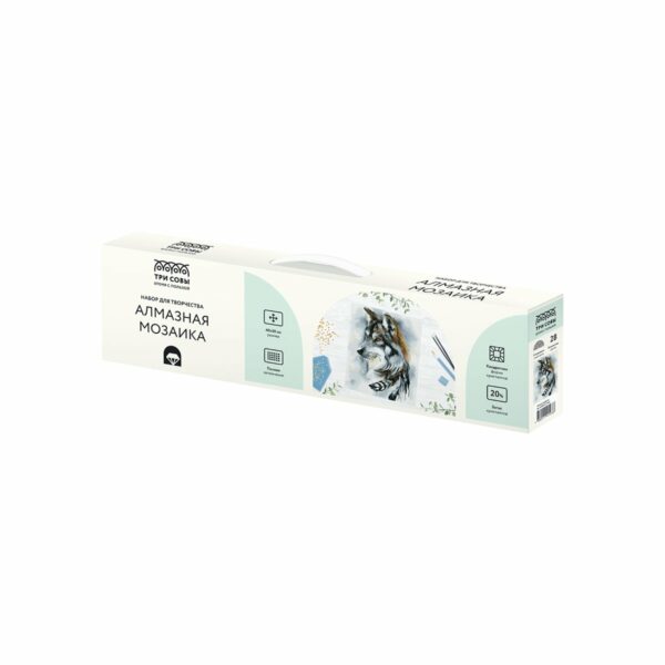 Алмазная мозаика ТРИ СОВЫ "Волчья мудрость", 40*50см, холст, картонная коробка с пластиковой ручкой