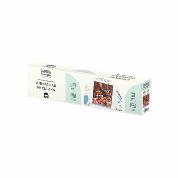 Алмазная мозаика ТРИ СОВЫ "Мишки", 40*50см, холст, картонная коробка с пластиковой ручкой