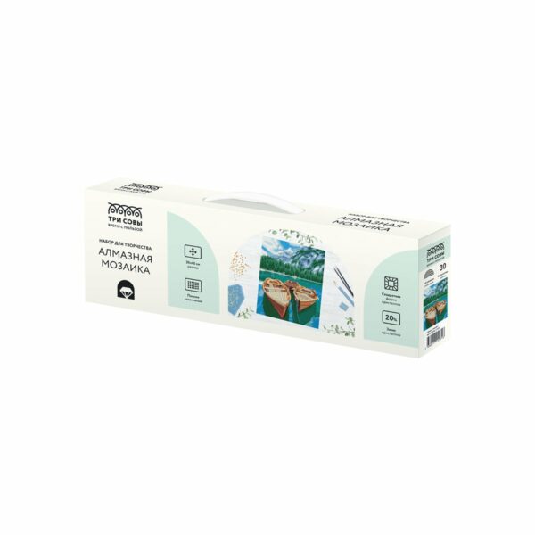 Алмазная мозаика ТРИ СОВЫ "Озеро в Альпах", 30*40см, холст, картонная коробка с пластиковой ручкой