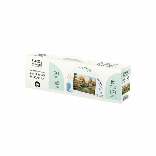Алмазная мозаика ТРИ СОВЫ "Осень в деревне", 30*40см, холст, картонная коробка с пластиковой ручкой